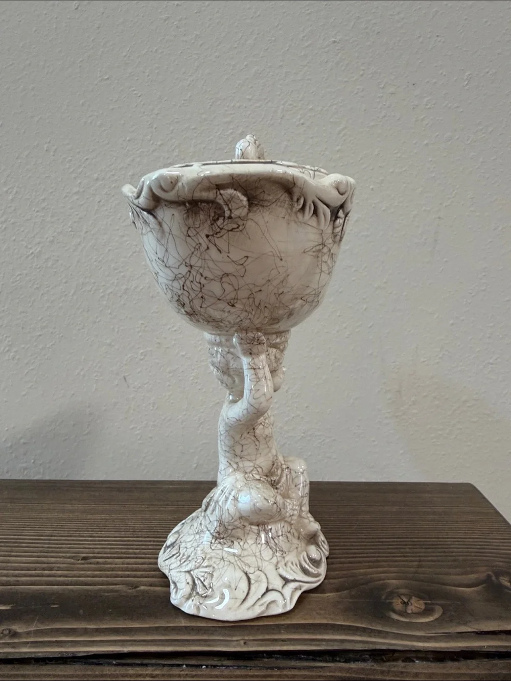 Vintage Enesco Japan Cherub Covered Candy Dish Pedestal Compote Trinket Bowl